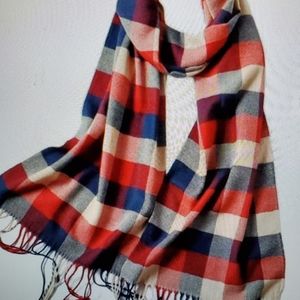 DIVAS LiMiTED Red and Blue Plaid Scarf